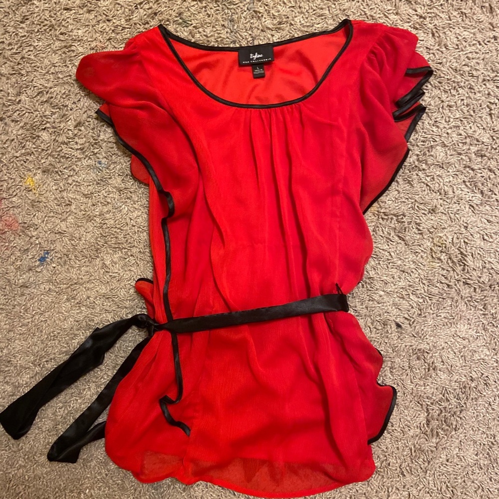 Red Byline Top